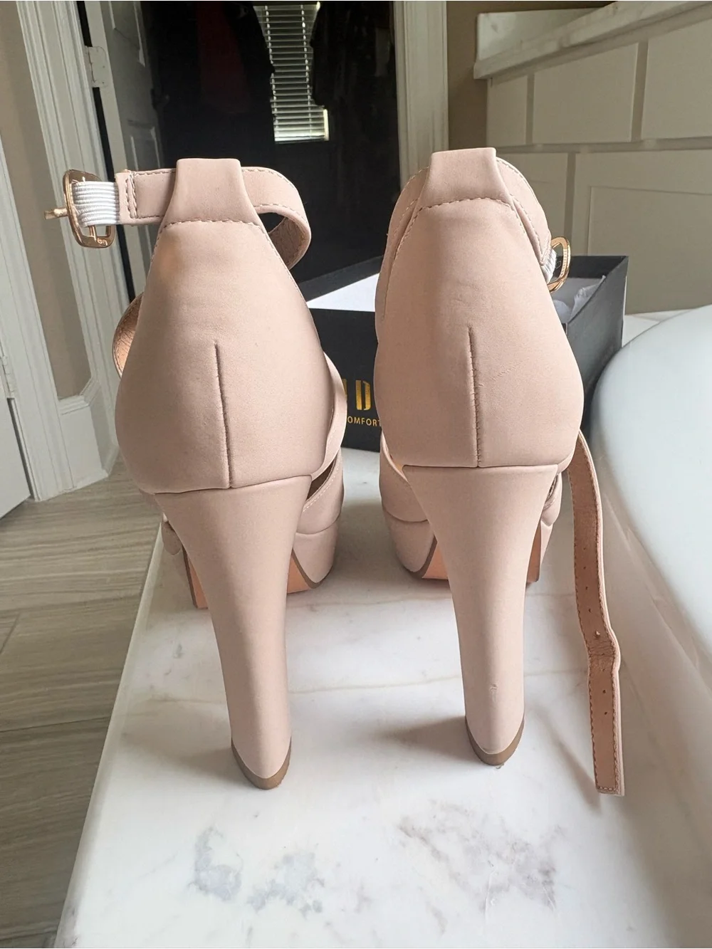 Platform Peep Toe Heels Size 8